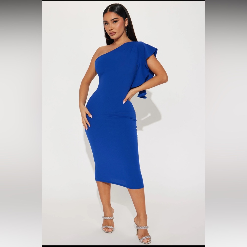 FashionNova Fashion Nova See You At The Yacht Club Midi Dress - Navy 2XL NWT